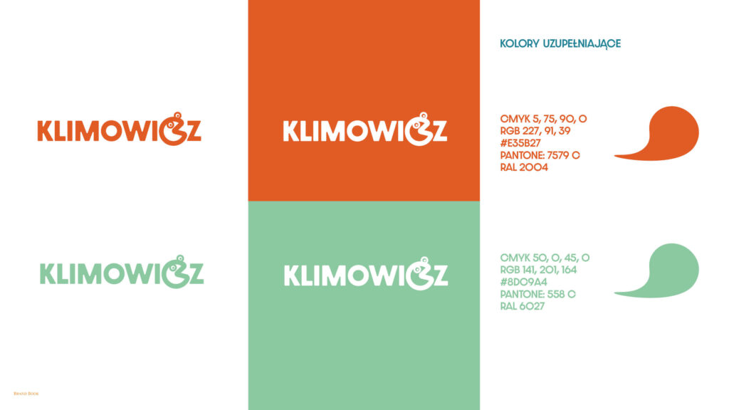 Klimowicz brandbook kolory uzupełniajace